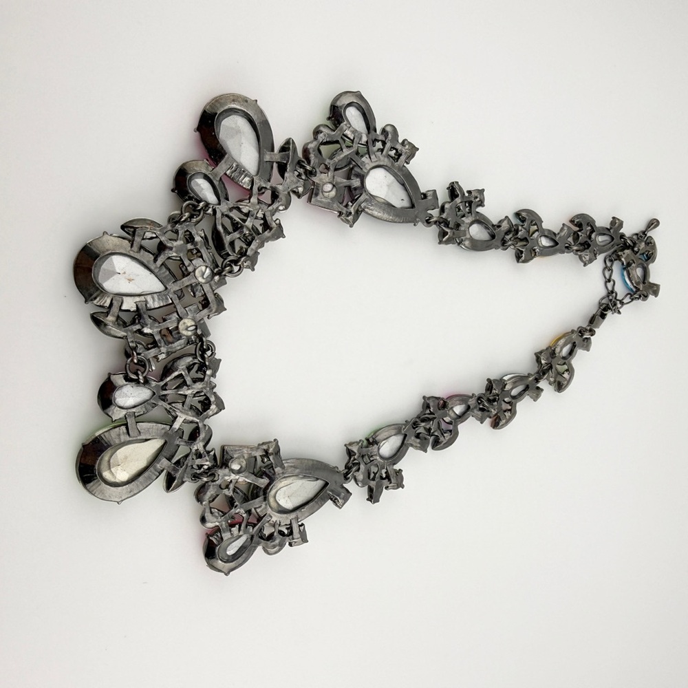 Multicolor Glass Rhinestone Statement Choker/Neck… - image 8